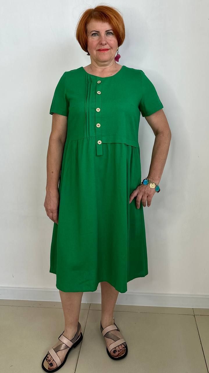 Платье женское Asen 72 зеленое 50 RU