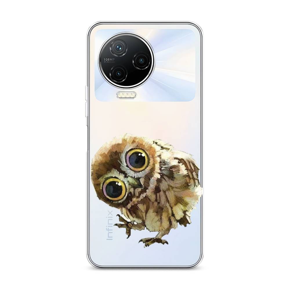 

Чехол Awog на Infinix NOTE 12 2023 / Инфиникс Нот 12 2023 "Любопытный совенок", Коричневый;белый;прозрачный