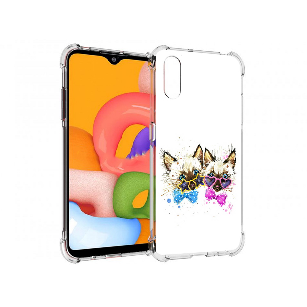 

Чехол MyPads Tocco для Samsung Galaxy A01 милые котята (PT144711.509.474), Прозрачный, Tocco