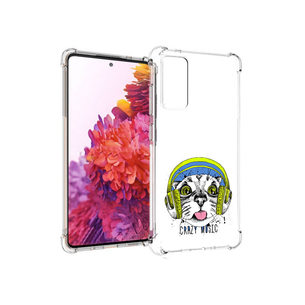 Чехол MyPads Tocco для Samsung Galaxy S20 FE кошка в наушниках рисунок (PT153647.496.403)