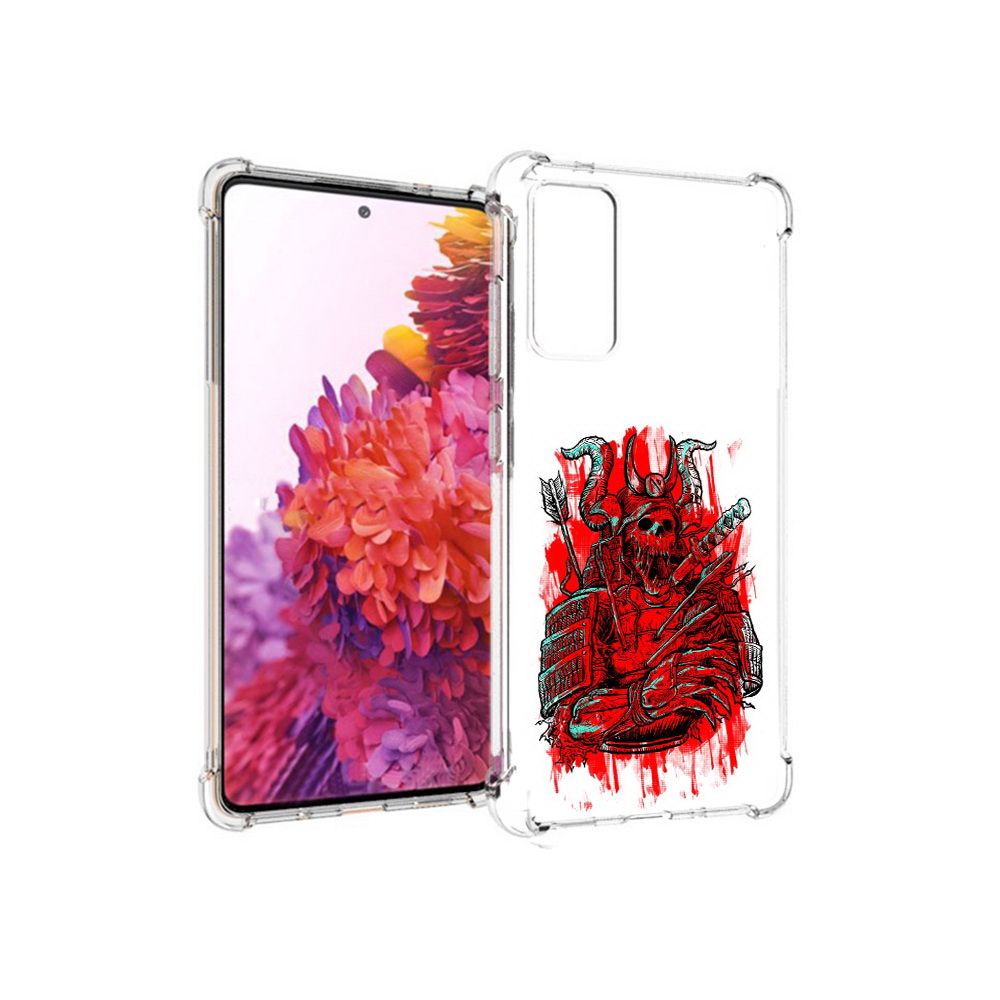 

Чехол MyPads Tocco для Samsung Galaxy S20 FE красный скелет воин (PT153647.496.413), Прозрачный, Tocco