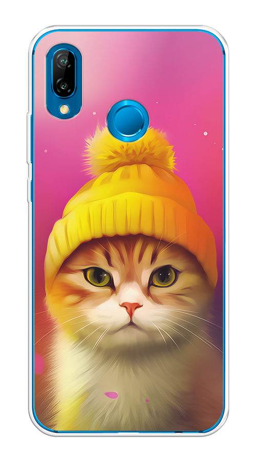 

Чехол на Huawei P20 Lite/Nova 3E "Котик в шапочке", Розовый;желтый;бежевый, 65650-1
