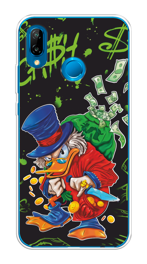 

Чехол на Huawei P20 Lite/Nova 3E "Скрудж Макдак с мешком денег", Красный;синий;зеленый;черный, 65650-1