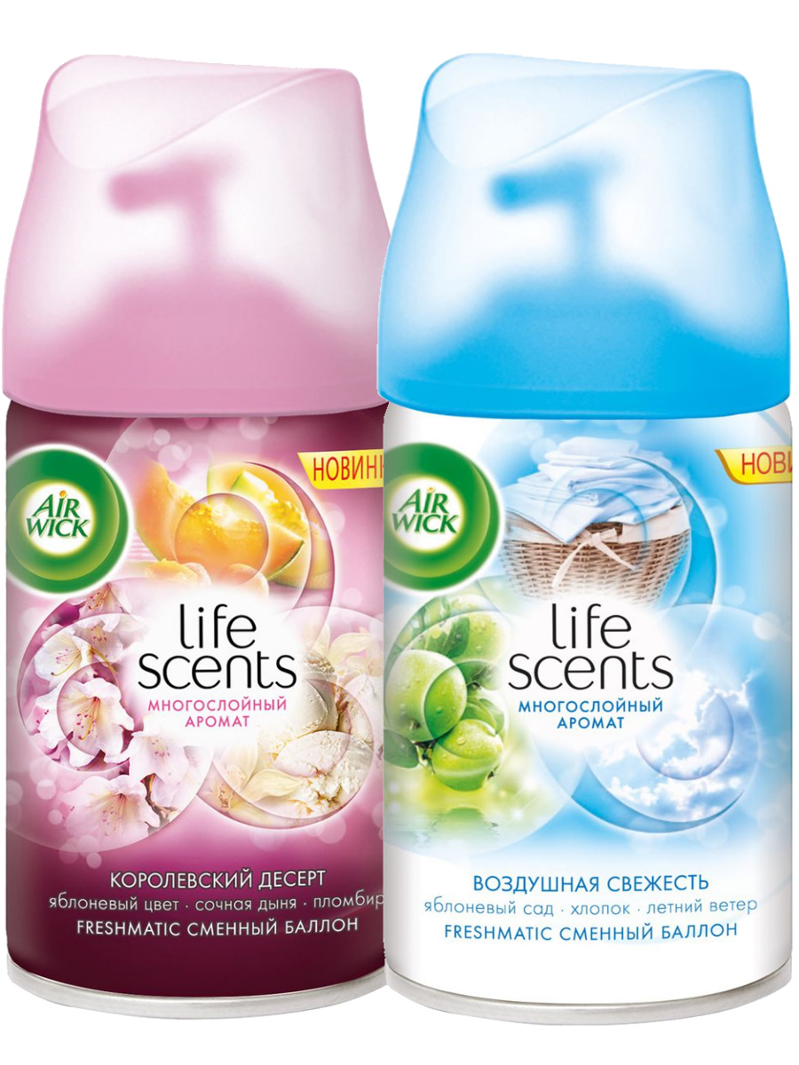 

Набор сменных баллонов Air Wick Life Scents Райский десерт Вечерняя прохлада по 250 мл, 22-0131