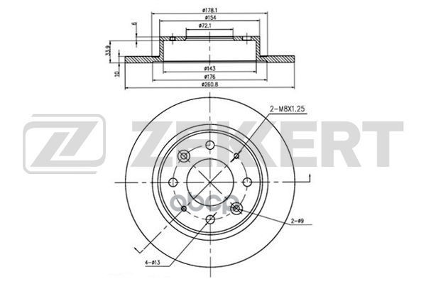 

Диск Тормозной Zekkert Bs5741 Задн. Полный (260,8 X 40 X 10) Kia Carens I,Ii 00-, Clarus 9