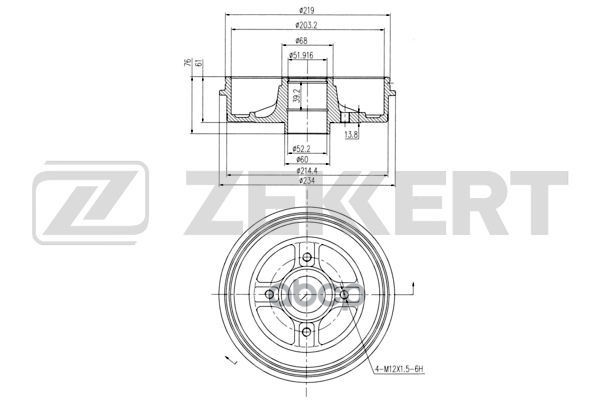 

Барабан Тормозной Zekkert Bs5444 Зад. 43206ax650 Nissan Nissan Micra (K12) 03-, Note (E1