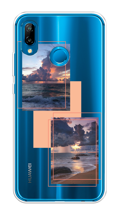 

Чехол на Huawei P20 Lite/Nova 3E "Sky collage", Розовый;прозрачный;синий, 65650-1