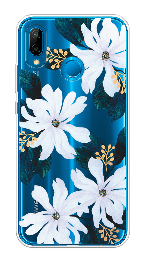 

Чехол на Huawei P20 Lite/Nova 3E "Delilah Flower", Зеленый;белый, 65650-1