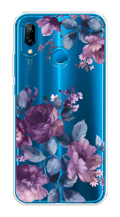 

Чехол на Huawei P20 Lite/Nova 3E "Purple Blossoms", Синий;фиолетовый, 65650-1