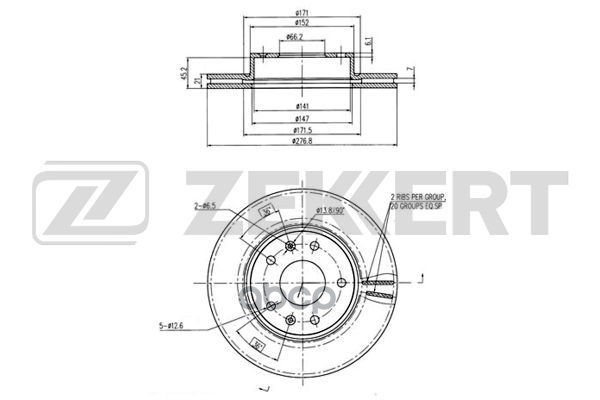 

Диск Тормозной Передний Land Rover Freelander 98- Zekkert арт. BS5621