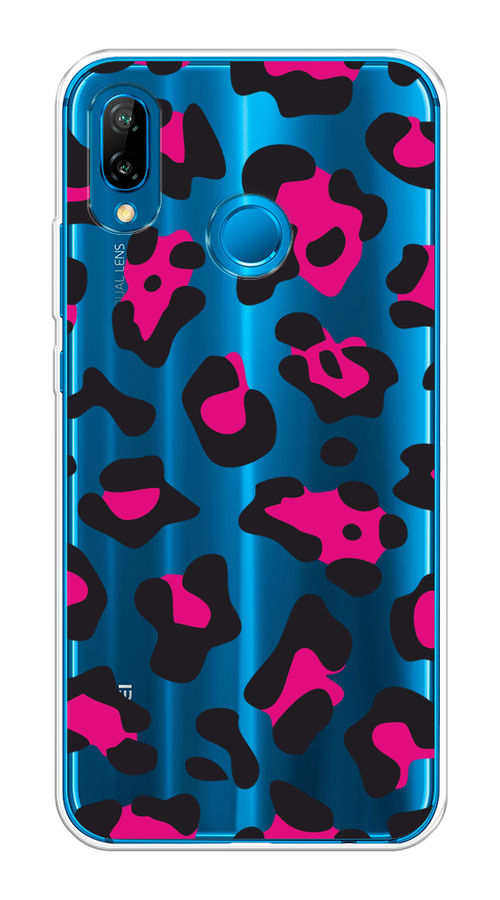 

Чехол на Huawei P20 Lite/Nova 3E "Pink cow spots", Черный;розовый, 65650-1