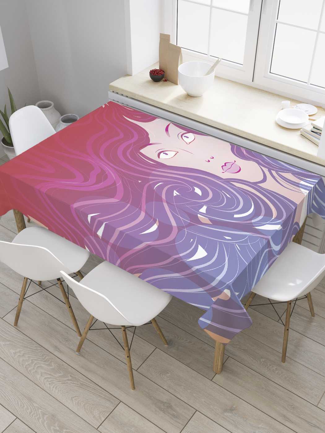 

Скатерть прямоугольная JoyArty "Портрет русалочки" из сатена, 180x145 см, Красный, Портрет русалочки