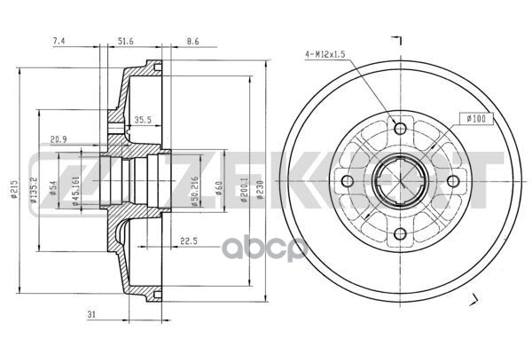 

Барабан Тормозной Kia Rio I 00- Задний Zekkert Zekkert арт. BS5189