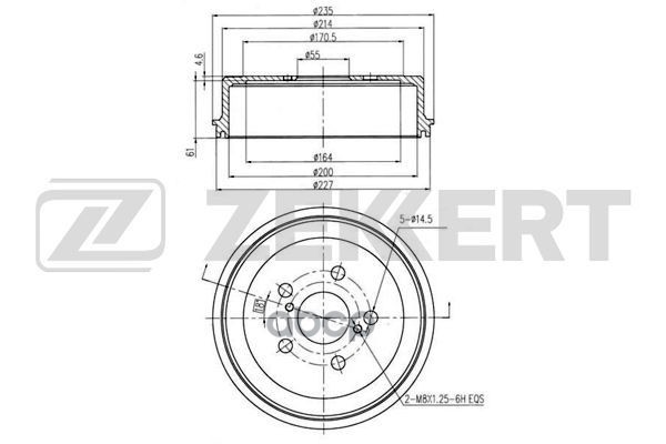 

Барабан Тормозной Zekkert Bs5122 Зад. Toyota Carina (T170, T190) 92-, Celica (T200) 93-, C