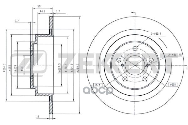 

Диск Тормозной Subaru Legacy (Be, Bh) 98-, Outback (Be, Bh) 00- Задний 290 Х 10 Zekkert Ze