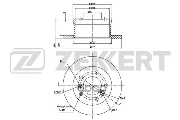 

Диск Тормозной Mb Sprinter 2-T/3-T/4-T/5-T 95-; Vw Lt 28-46 96- Задний 271,5 Х 15,9 Zekker