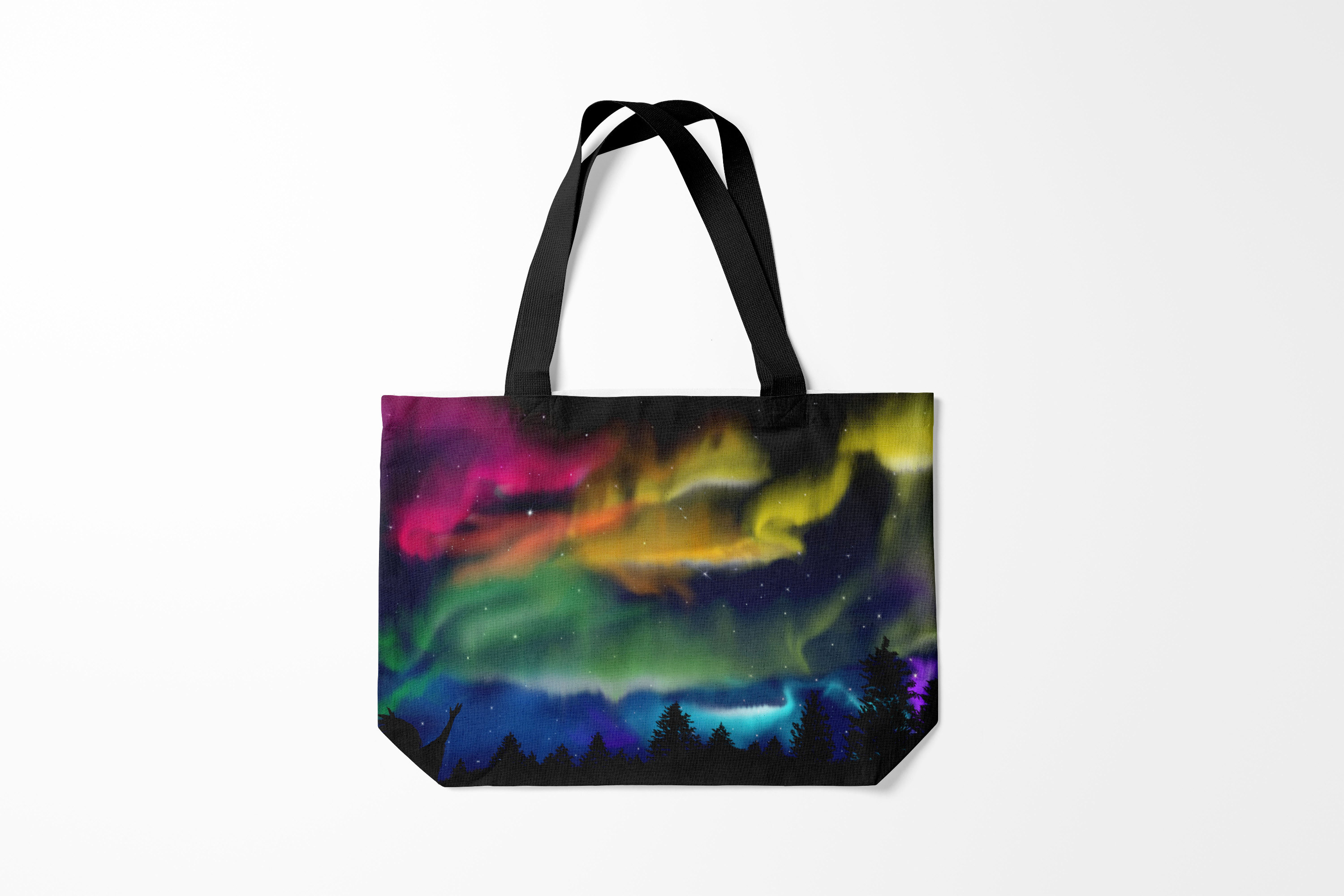 

Сумка шoппер унисекс Burnettie Природа Северное сияние, разноцветный, Природа Северное сияние