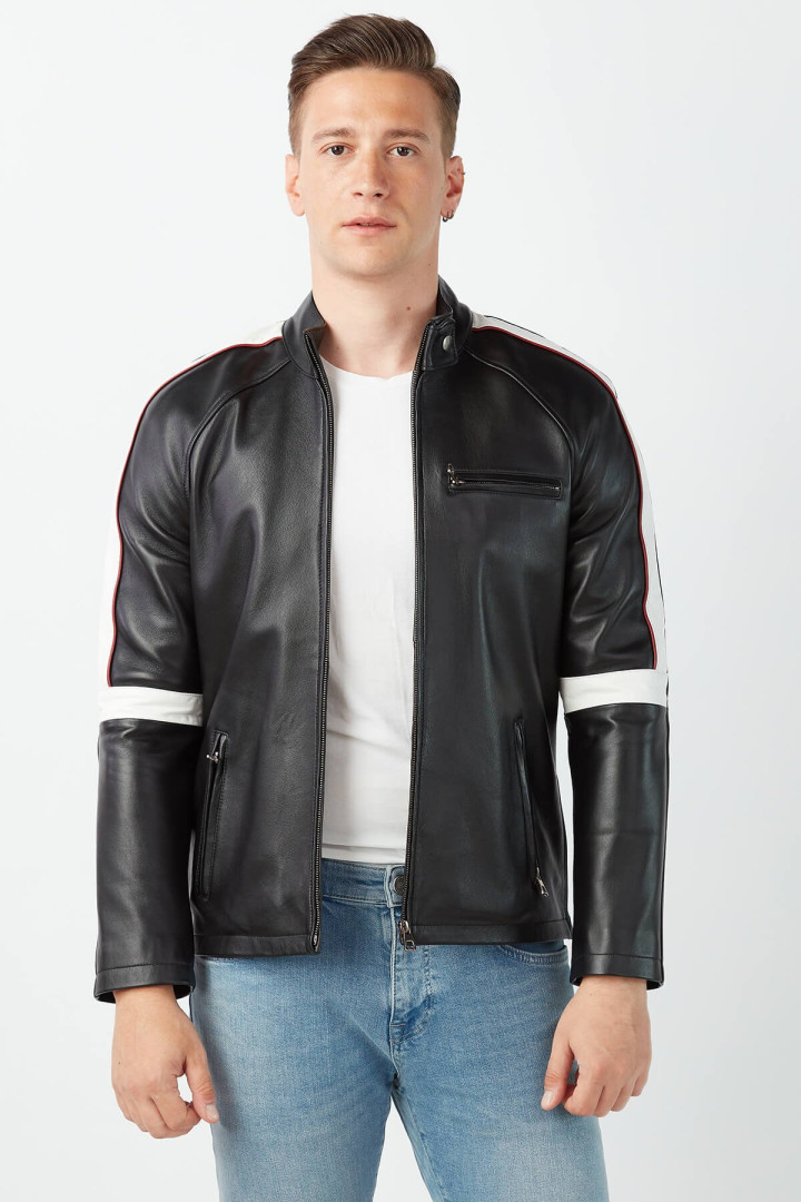 Кожаная куртка мужская Deriza DE-8843 черная XS (доставка из-за рубежа)