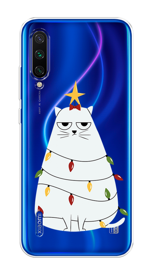 

Чехол на Xiaomi Mi CC9 "Котик в гирлянде", Белый;красный;желтый, 36150-1