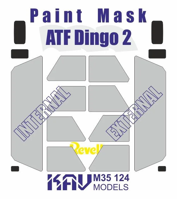 

Окрасочная маска KAV models 1/35 на остекление ATF Dingo 2 Revell M35 124