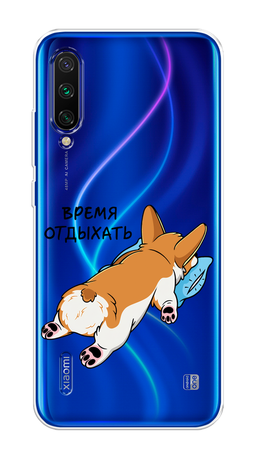 

Чехол на Xiaomi Mi CC9 "Корги отдыхает", Черный;коричневый;голубой, 36150-1