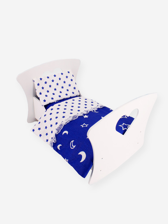 

Постель для кукол Body Pillow Одеяло, матрас, подушка белый/синий, Одежда для кукол