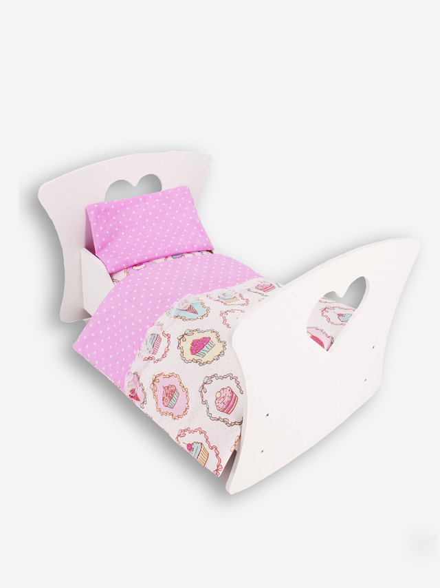 Постель для кукол Body Pillow Одеяло, матрас, подушка белый/розовый