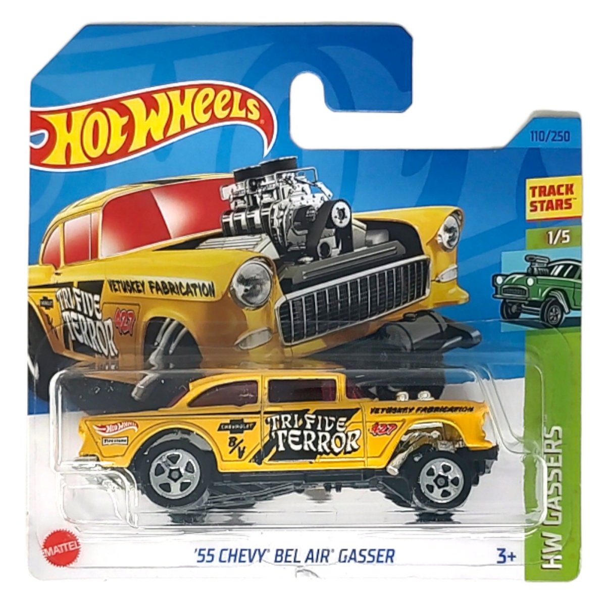 

Базовая машинка Hot Wheels '55 CHEVY BEL AIR GASSER, желтая, Желтый
