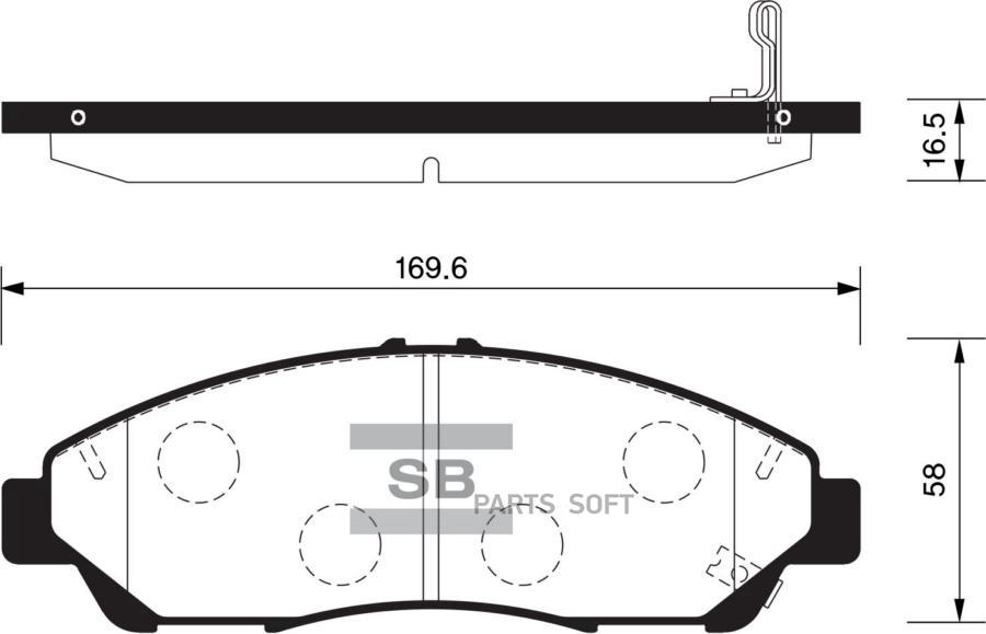 

Тормозные колодки Sangsin brake передние дисковые sp1452