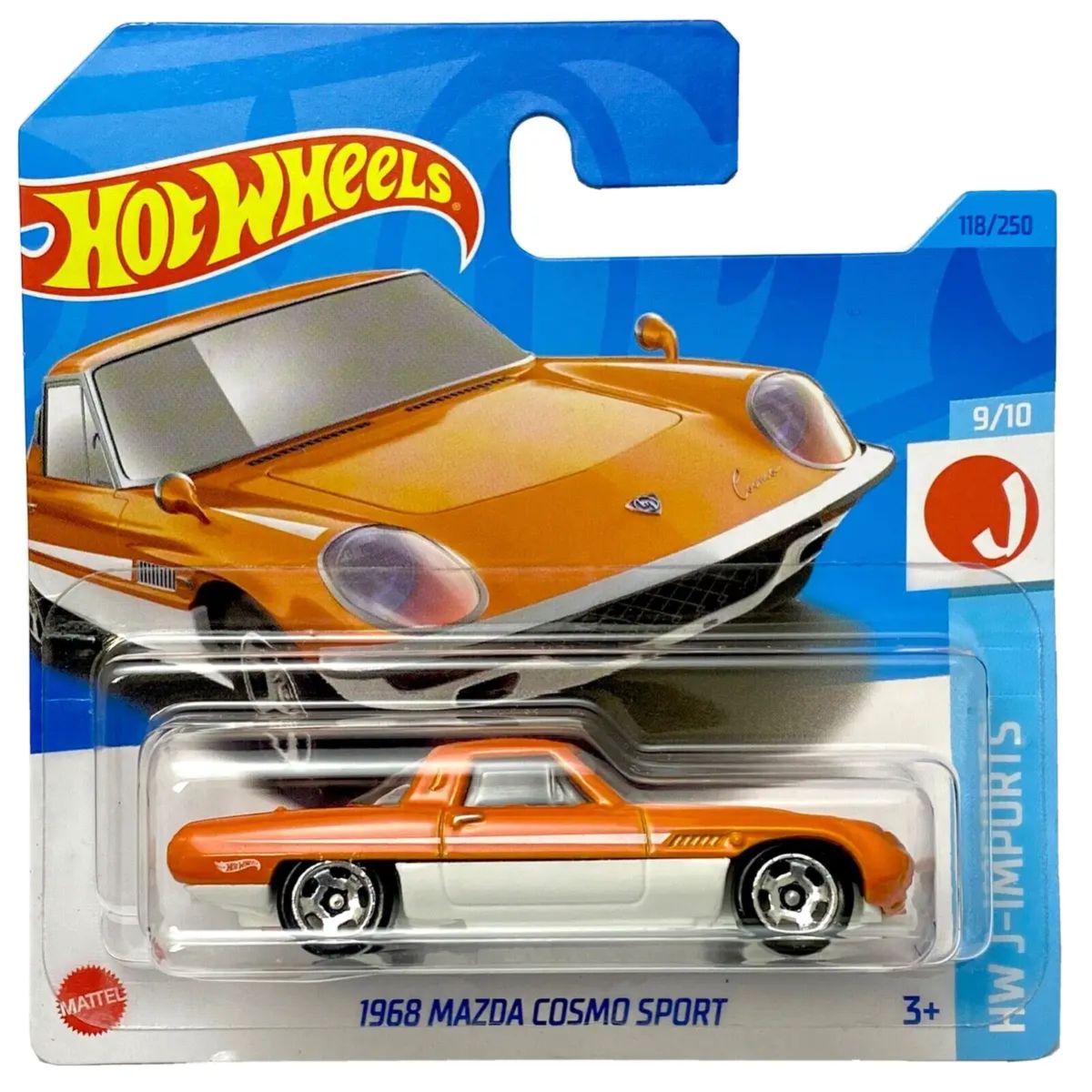 

Базовая машинка Hot Wheels 1968 MAZDA COSMO SPORT, оранжевая, Оранжевый