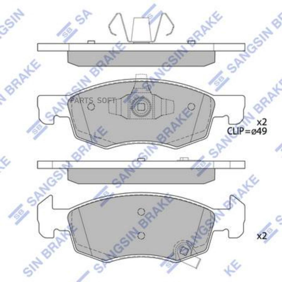 

Колодки тормозные OPEL CORSA EE 14- передние Sangsin brake SP4195