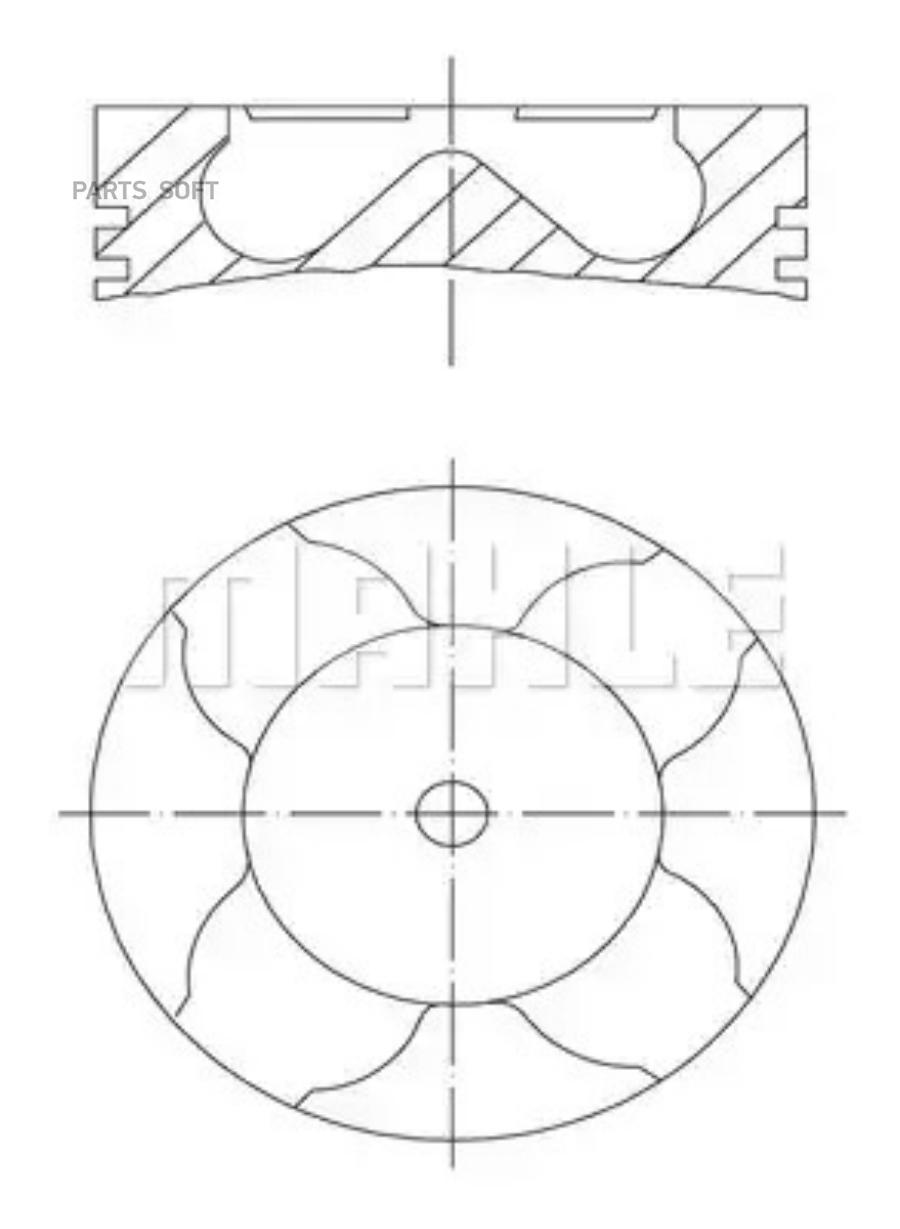 

227 Pi 00111 000 Поршень D120 R6 Man Tga/Tgs/Tgx Дв.D2066 Lf17-27/Lf40-43/Lf51-53 Mahle/Kn