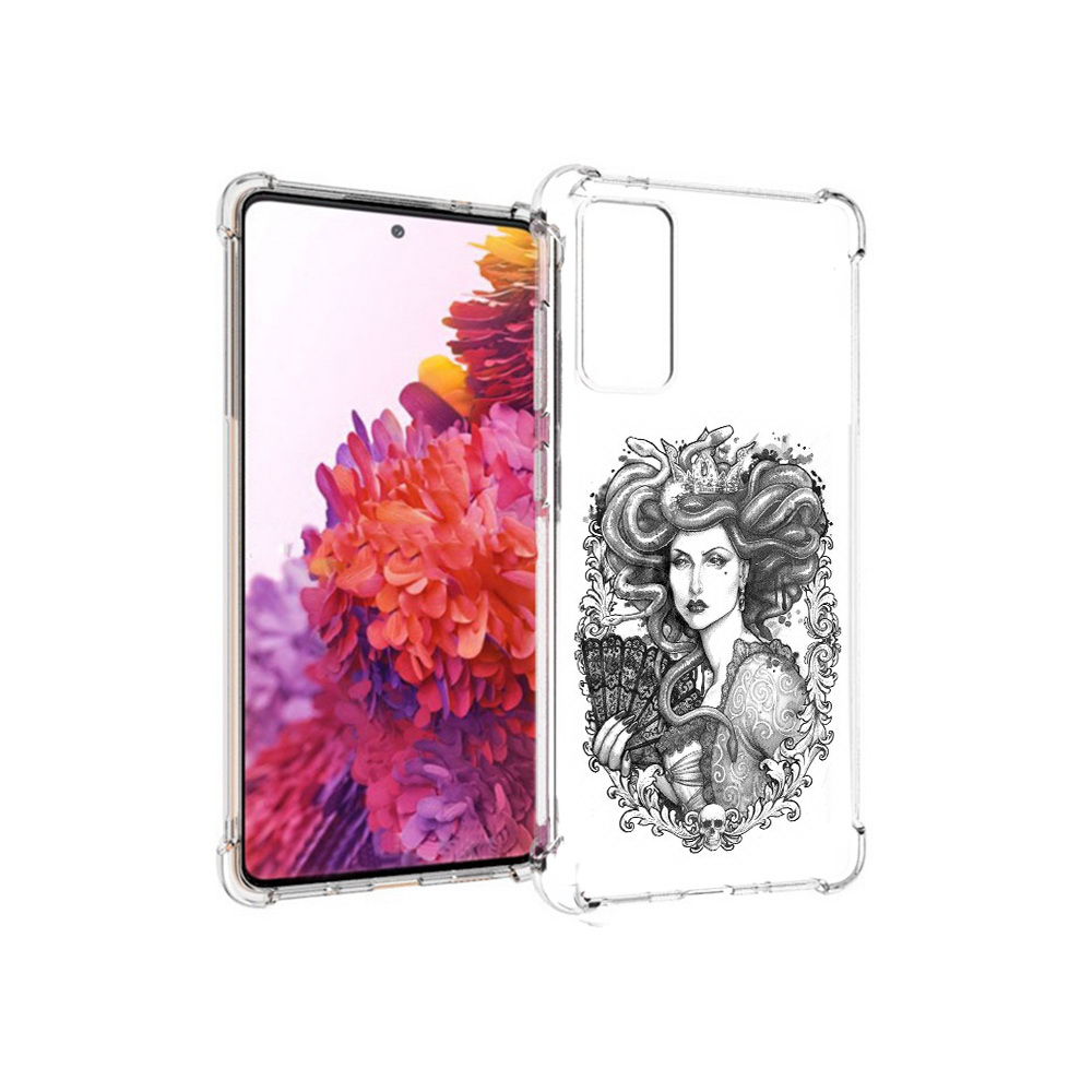 

Чехол MyPads Tocco для Samsung Galaxy S20 FE медуза черно белый (PT153647.496.472), Прозрачный, Tocco