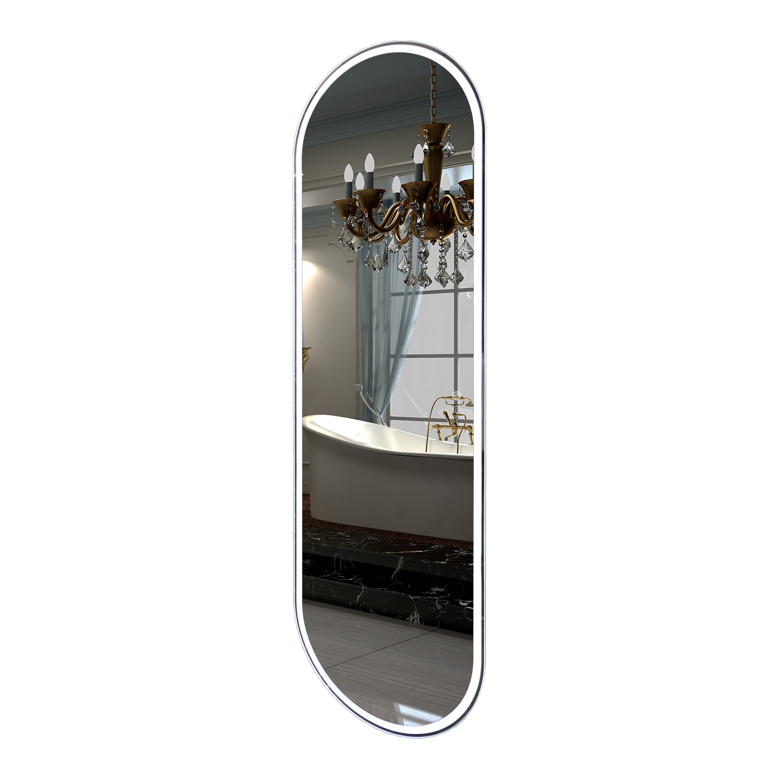 Зеркало La Tezza с подсв., вкл. сенсор, диммер, 45х150 (ШВ), арт. LT-OPZ45150-s-r