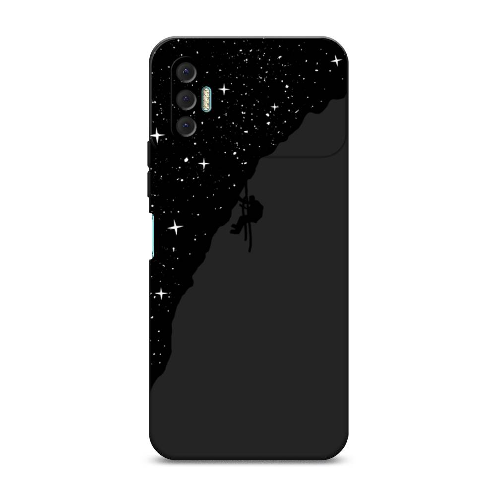 

Чехол Awog на Tecno Spark 8P / Техно Спарк 8P "Скалолаз в космосе", Черный;белый