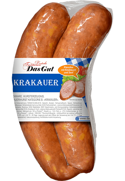 

Колбаса Das Gut Krakauer полукопченая 400 гр