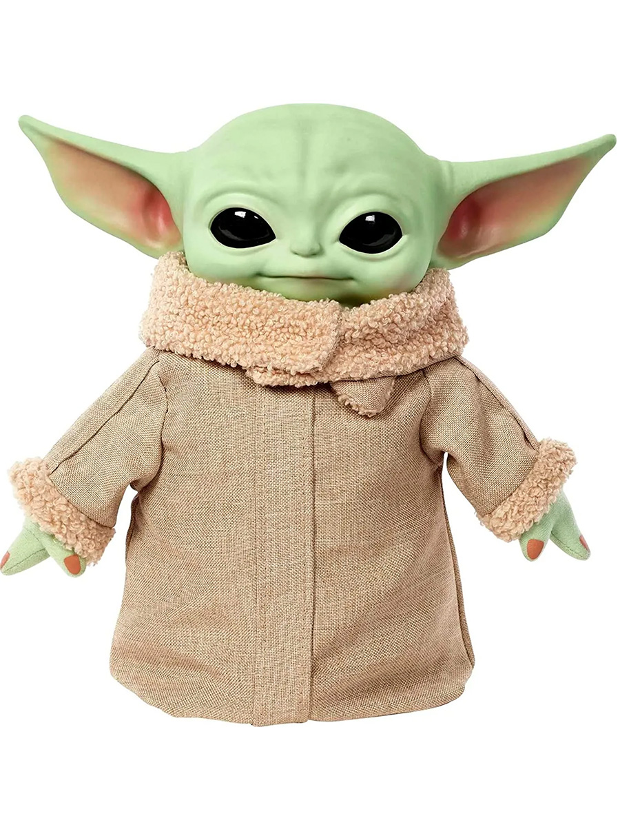 Мягкая игрушка Mattel Малыш Йода Звездные войны (звук, движение, 30 см), бежево-зеленый