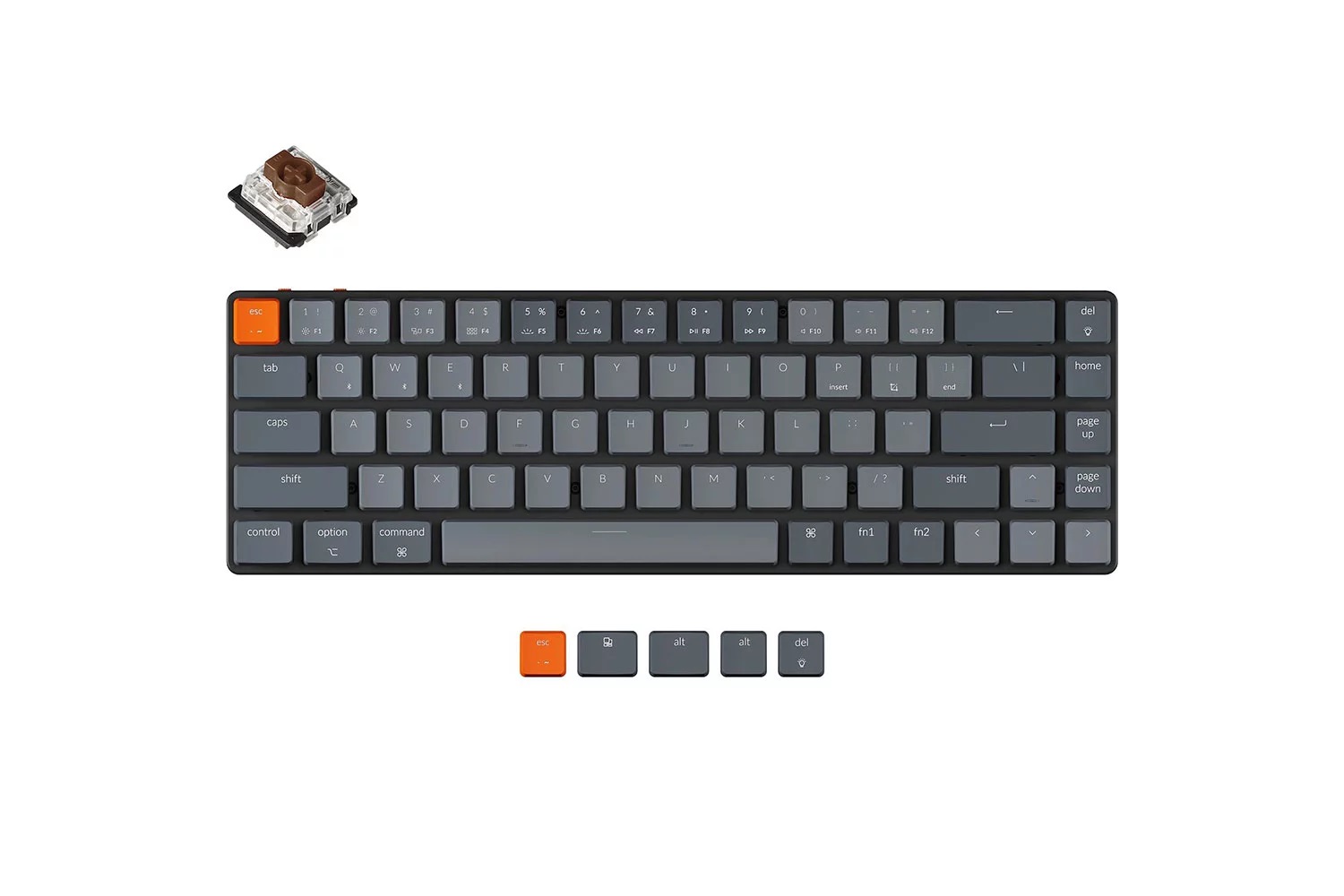 Проводная/беспроводная игровая клавиатура Keychron K7 White серый (K7-D3)