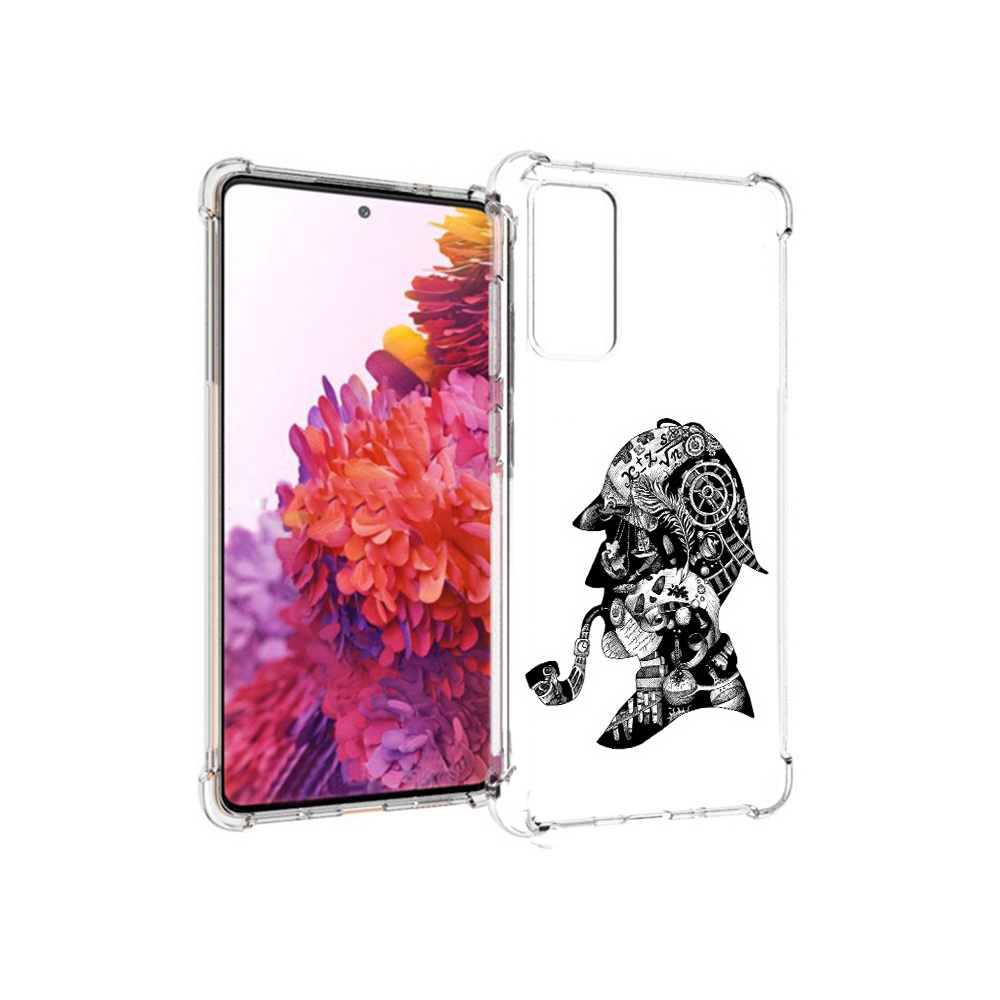 

Чехол MyPads Tocco для Samsung Galaxy S20 FE мужчина с трубкой абстракция, Прозрачный, Tocco