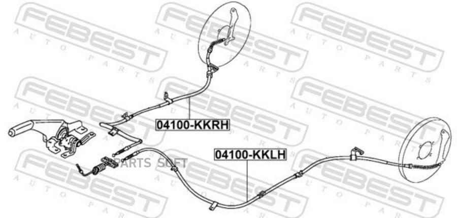 

Трос Ручного Тормоза Левый Febest арт. 04100KKLH