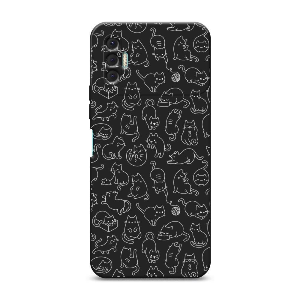 

Чехол Awog на Tecno Spark 8P / Техно Спарк 8P "Шкодливые котики", Черный;белый;серый