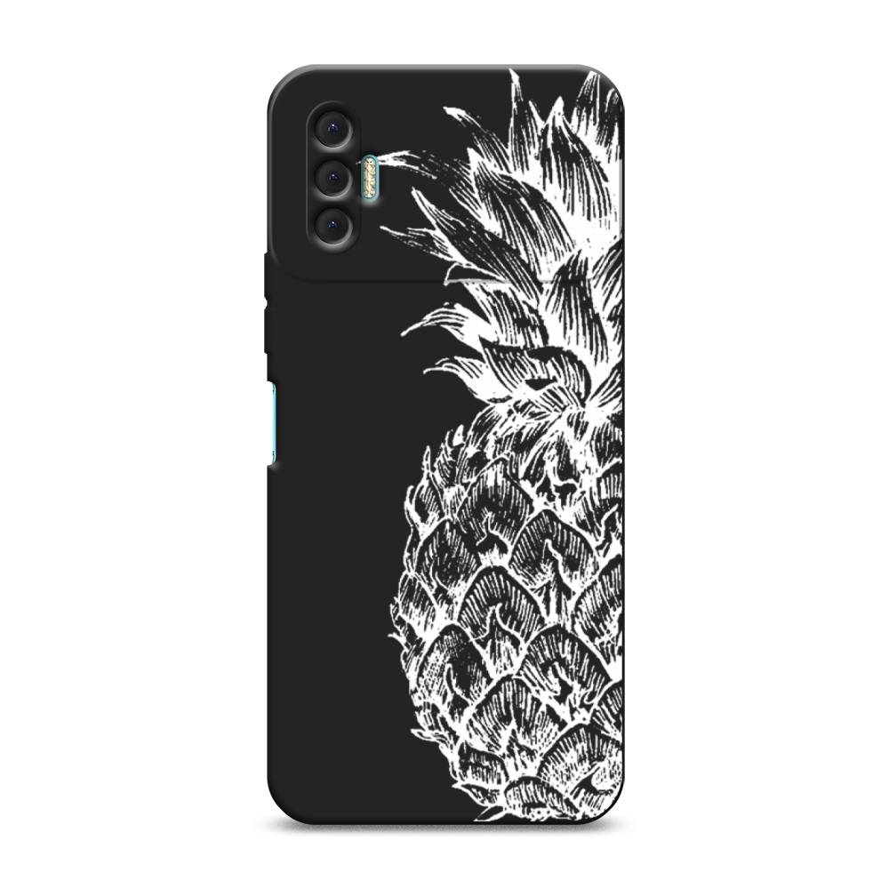 

Чехол Awog на Tecno Spark 8P / Техно Спарк 8P "Ананас графика белая", Белый
