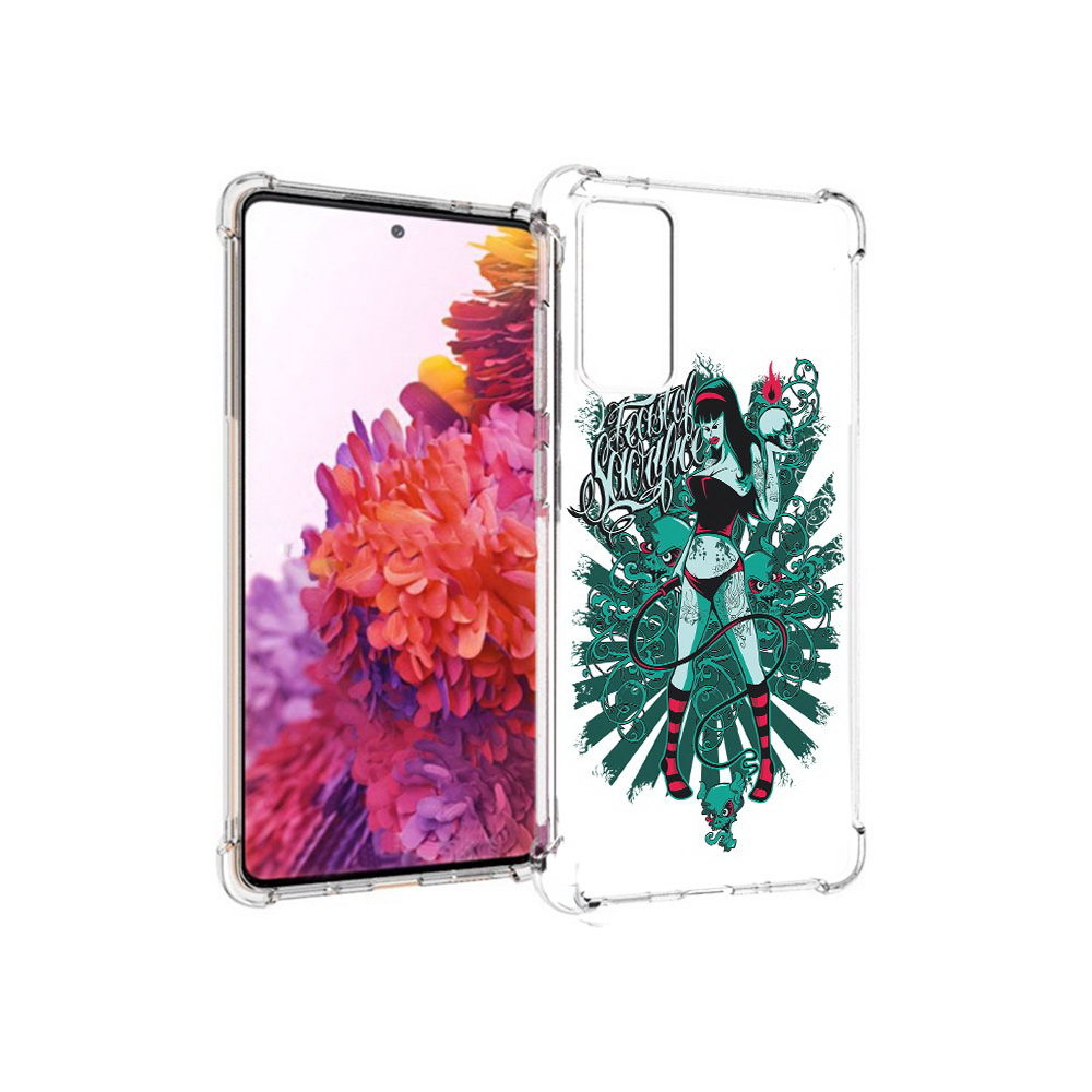 

Чехол MyPads Tocco для Samsung Galaxy S20 FE нарисованная девушка в татуировках, Прозрачный, Tocco