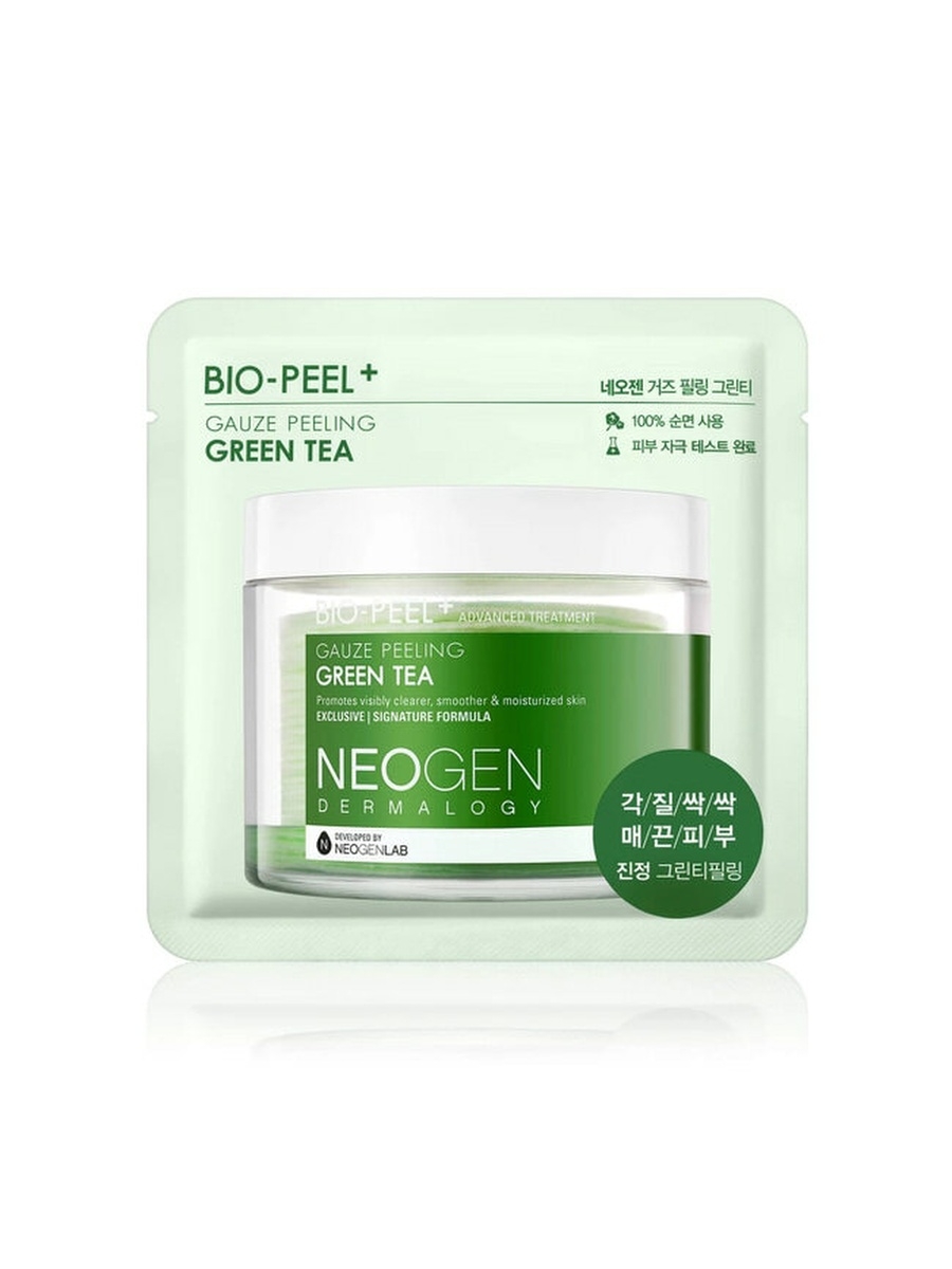 Пилинг пэд Neogen Dermatology успокаивающий с зеленым чаем Bio Peel Gauze Peeling Green Южная Корея