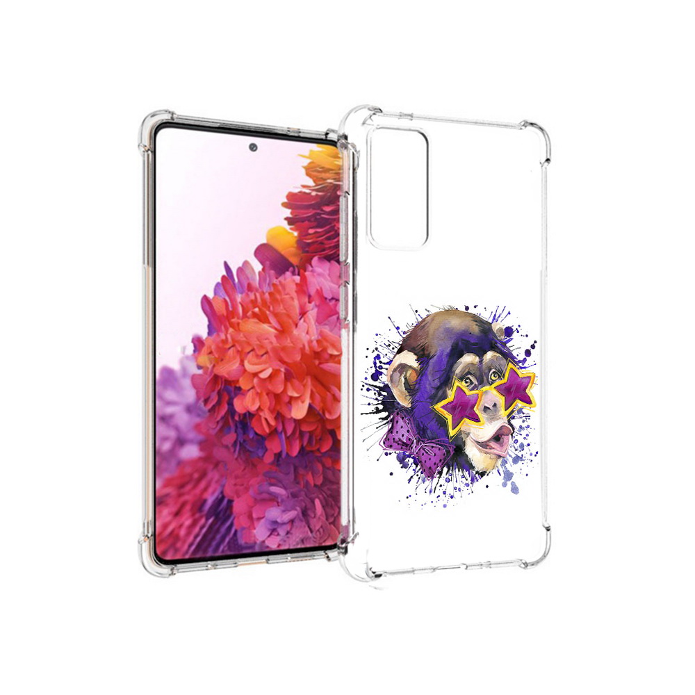 

Чехол MyPads Tocco для Samsung Galaxy S20 FE обезьяна в очках (PT153647.496.524), Прозрачный, Tocco