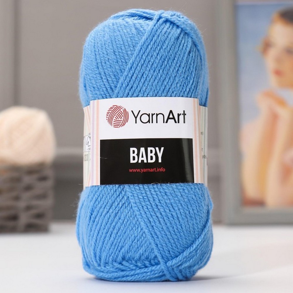 

Пряжа "Baby" 100% акрил 150м/50гр (600 ярко-голубой), Пряжа для вязания "Baby"