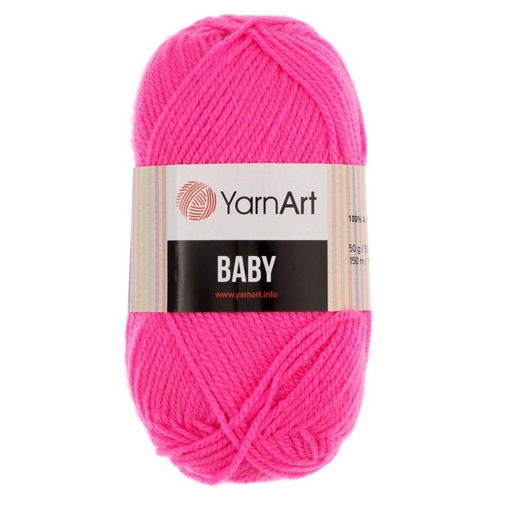 

Пряжа "Baby" 100% акрил 150м/50гр (174 розовый неон), Пряжа для вязания "Baby"