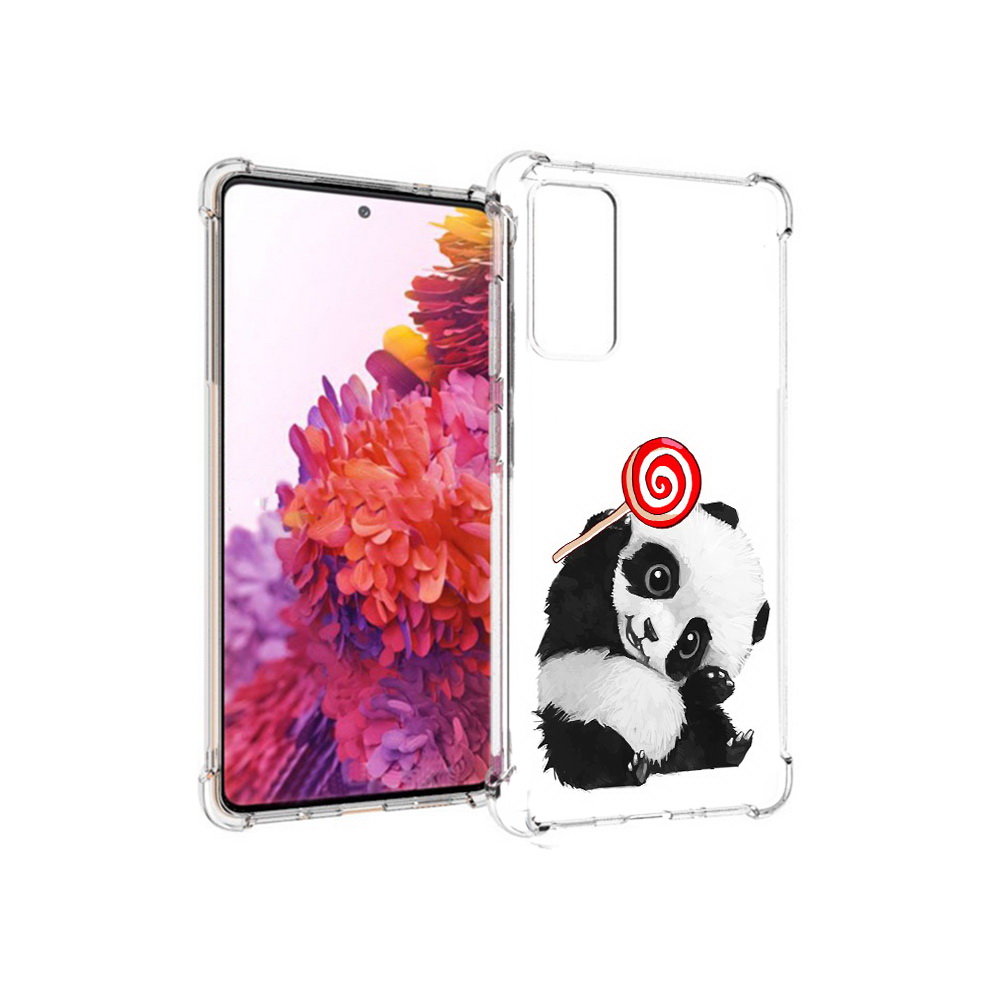 

Чехол MyPads Tocco для Samsung Galaxy S20 FE панда с леденцом (PT153647.496.534), Прозрачный, Tocco