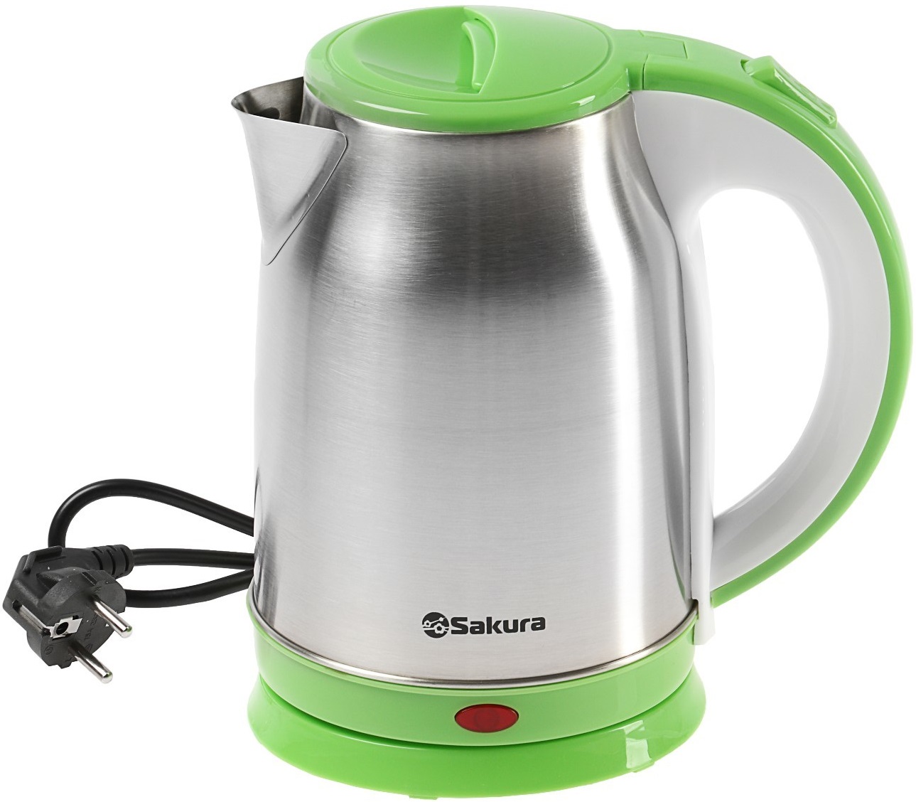 Чайник электрический SAKURA SA-2147G 1.8 л зеленый, серебристый пароварка morphy richards 460006 серебристый зеленый