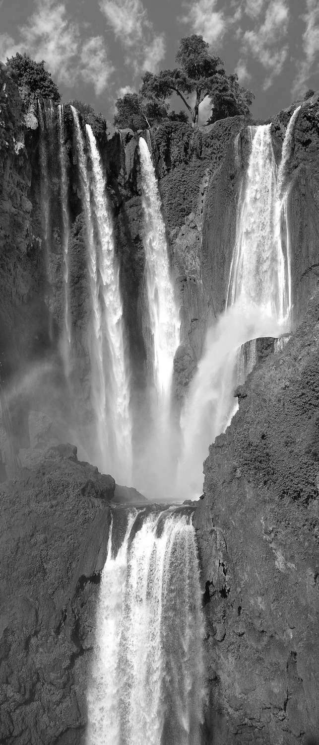 фото Самоклеющиеся фотообои "водопад в марокко", 90x210 см, эффект черно-белый фотообои.рф